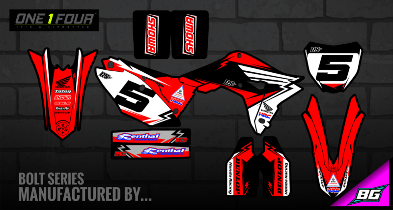 ONE 1 FOUR (pre-designed) HONDA STICKER KITS - Image 2